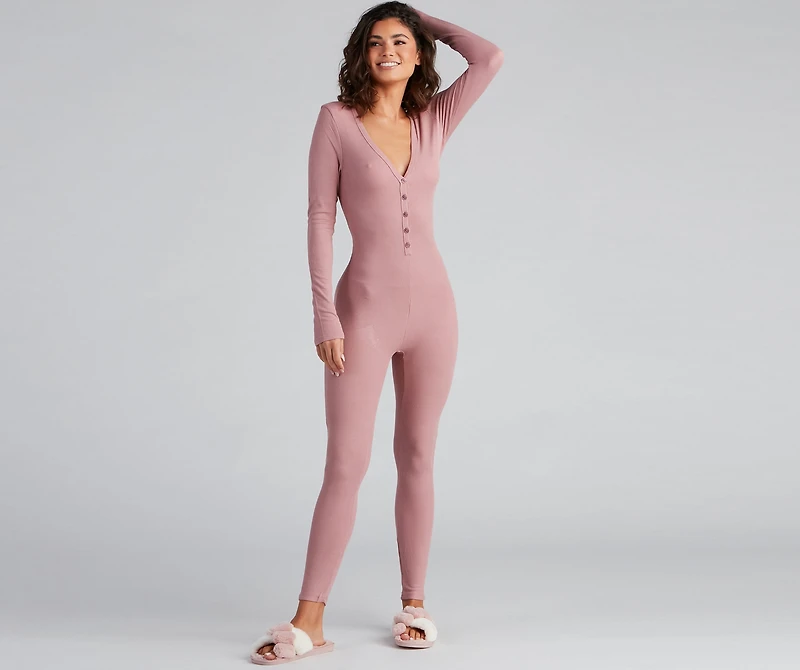 Dreamy Chic Ribbed Knit Onesie