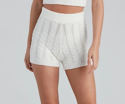 Cuddle Up Cable Knit Pajama Shorts