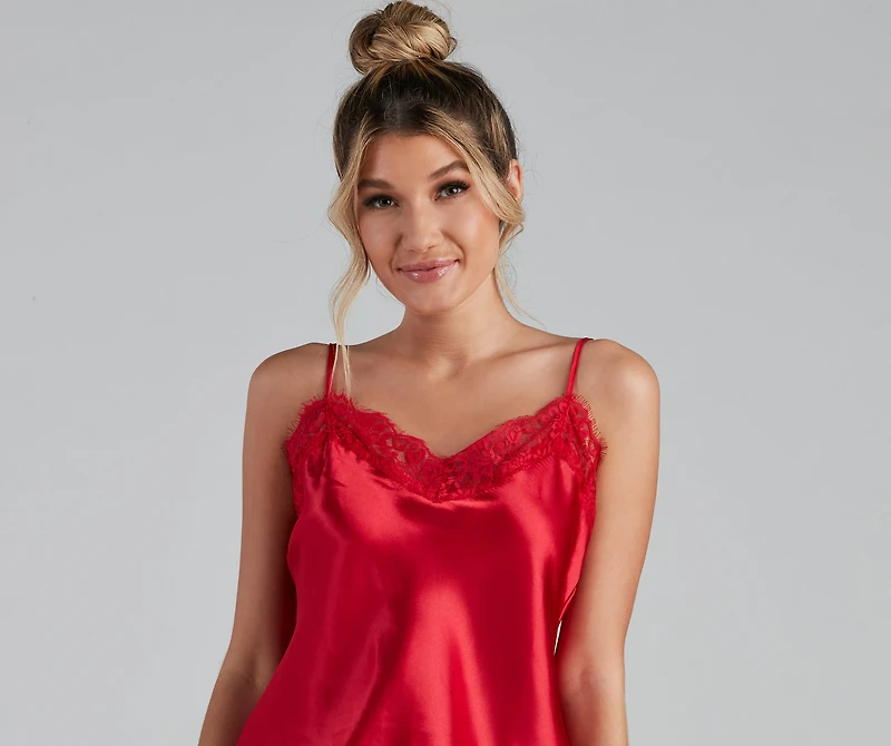 Living Lace Satin Pajama Set