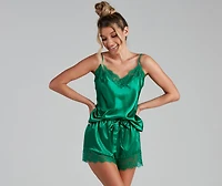 Living Lace Satin Pajama Set