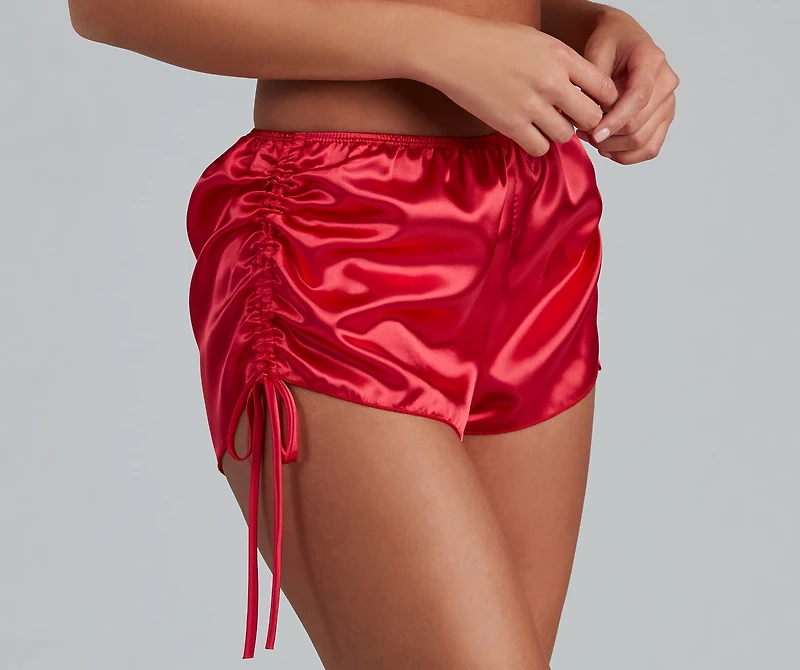 Sleek And Chic Satin Pajama Shorts