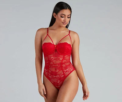 Sheer Desire Caged Lace Teddy