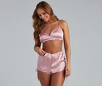 Sleek And Chic Satin Pajama Shorts