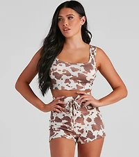Howdy Cow Print Pajama Top