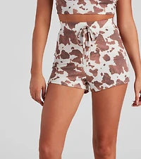 Howdy Cow Print Pajama Shorts