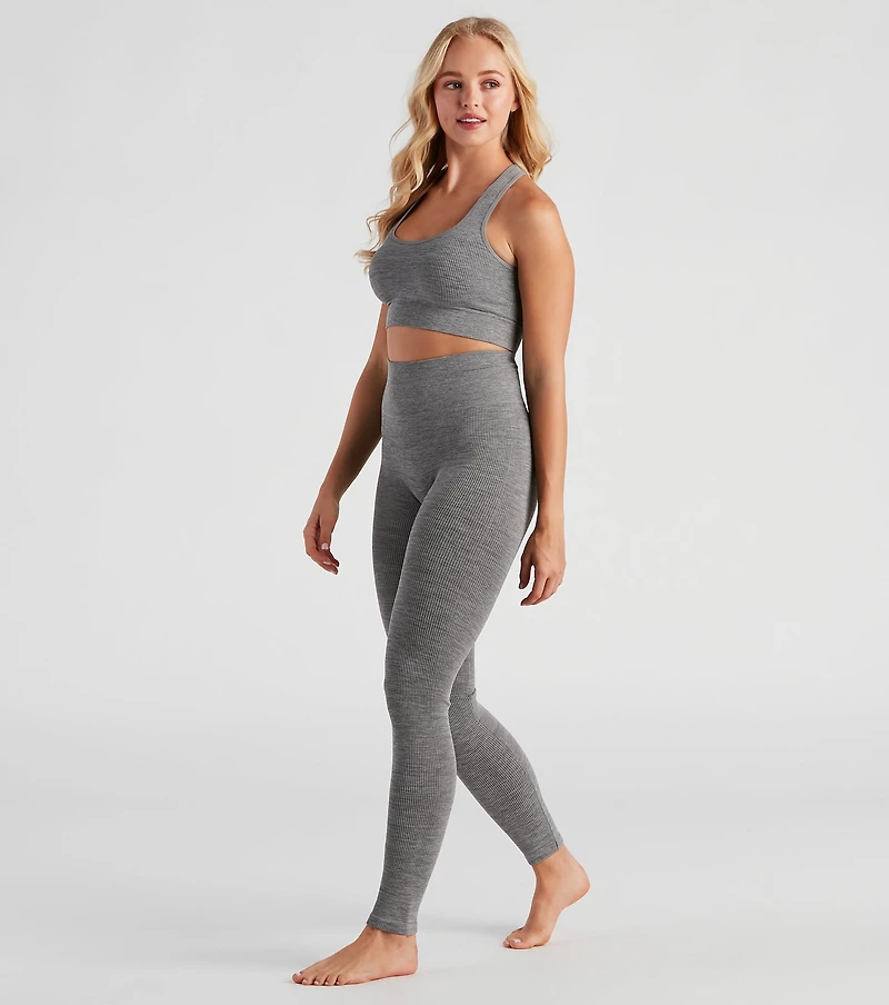 Cozy Seamless Pajama Top And Leggings Set