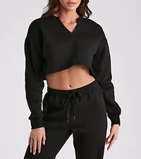 Casual Mood Crop Top And Joggers Set