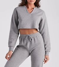 Casual Mood Crop Top And Joggers Set