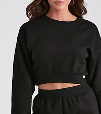 Comfy Vibes Crop Top And Sweatpants Set