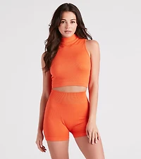 Lounge Life Seamless Mock Neck Crop Top