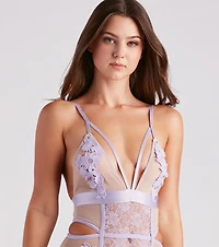 Flirty Desire Lace Floral Teddy