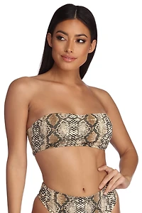 Snake It Off Bandeau Swim Top