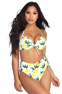 Pucker Up Lemon Bikini Top