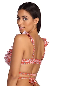 Hot Wrap Ruffle Swim Top