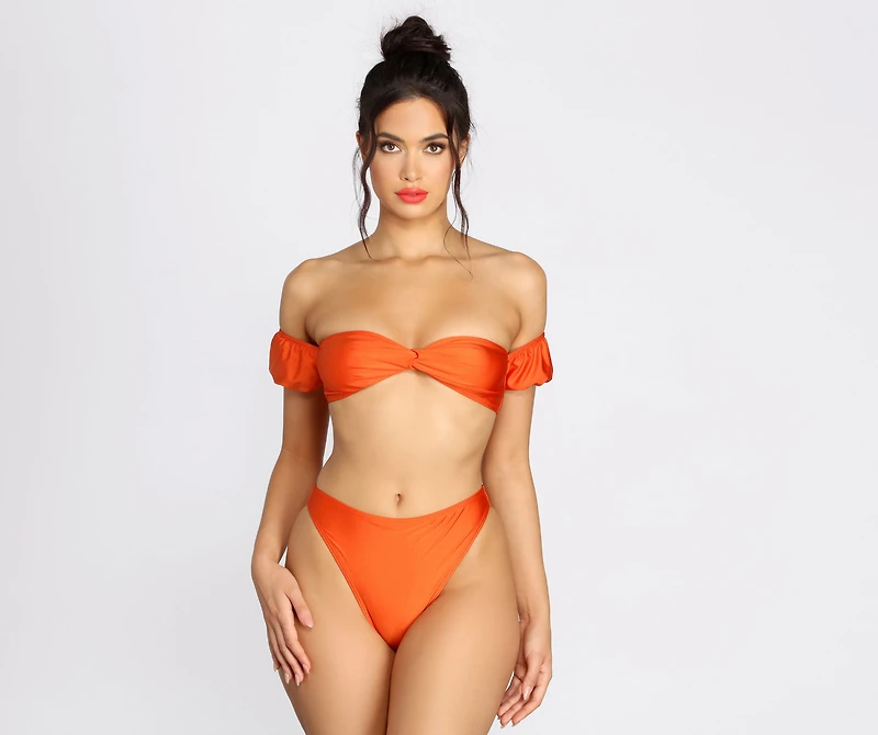 Sunkissed Babe Puff Sleeve Swim Top