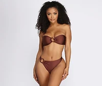 O-Ring Detail Bandeau Swim Top