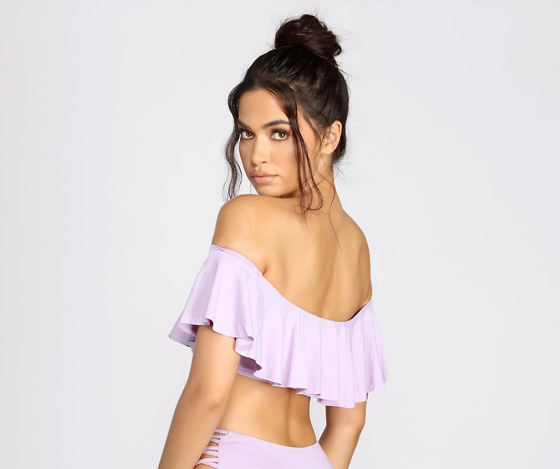 Flirty Flounce Off The Shoulder Swim Top