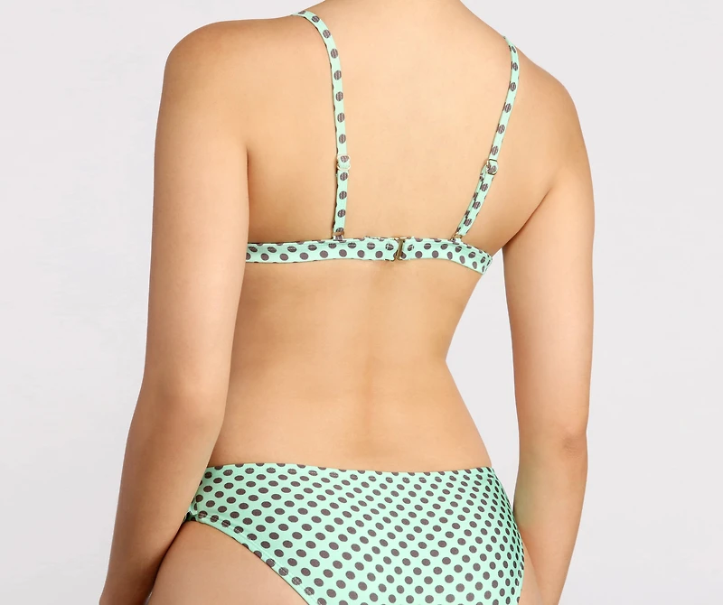 Polka Dot Ruffle Swim Top