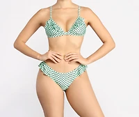Polka Dot Ruffle Swim Top
