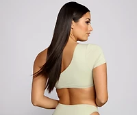 So Chic One Shoulder Swim Top