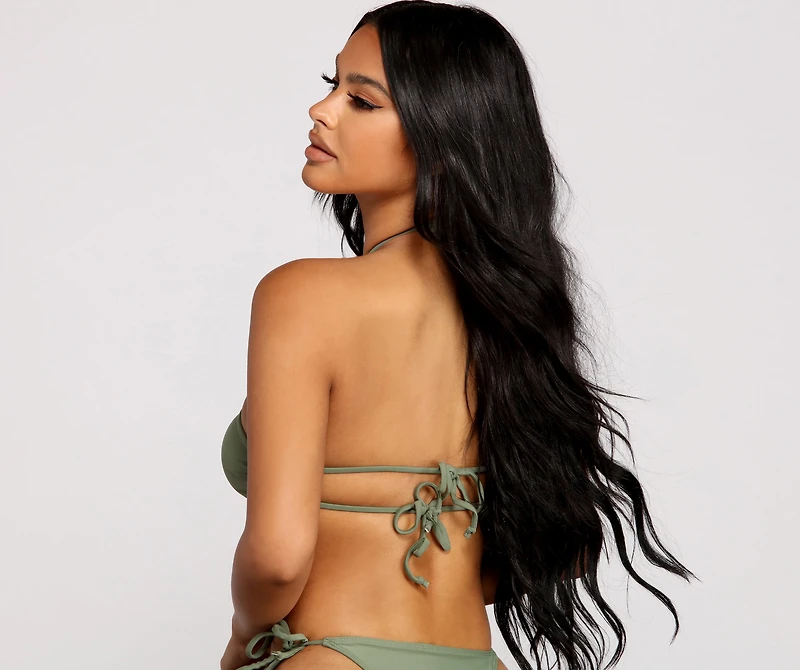 Sleek And Basic Vibes Halter Bikini Top