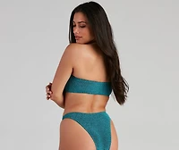 Sunshine Glitter Bandeau Bikini Top