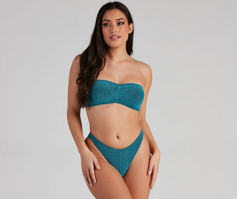 Sunshine Glitter Bandeau Bikini Top