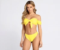 Ray Of Sunshine Off-Shoulder Swim Bottoms