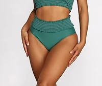 Oceanside Forever Smocked Emerald Swim Bottoms