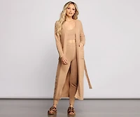 Cozy and Snug Chenille Long Belted Robe