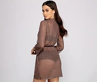 Greek Key Goddess Mesh Robe