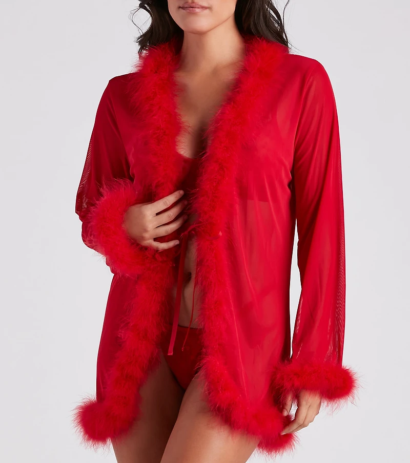 Forever Love Marabou Trim Robe