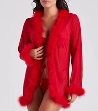 Forever Love Marabou Trim Robe