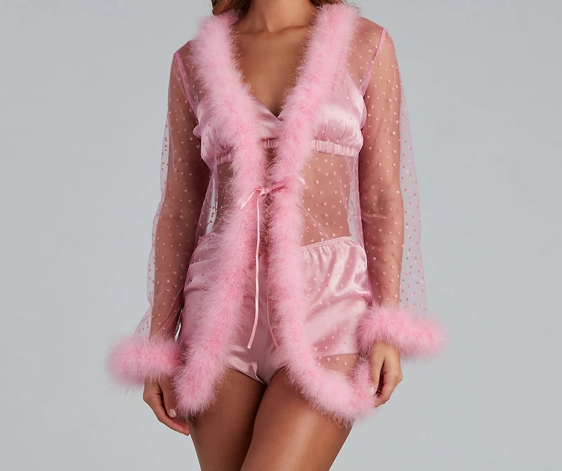 Crushing On You Marabou Trim Robe