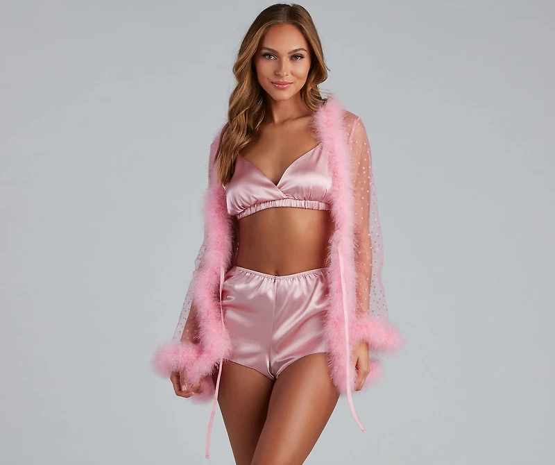 Crushing On You Marabou Trim Robe