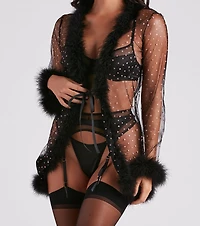 Crushing On You Marabou Trim Robe
