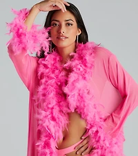 Always Extra Feather Trim Long Robe
