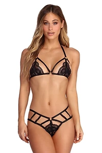 Untamed Caged Lace Bralette & Panty