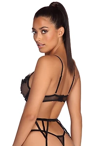 Intimate Bra, G String And Garter Set