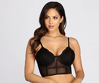 Sultry Sheer Mesh Long Line Bralette