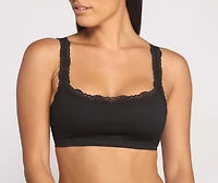 Lace Trim Ribbed Bralette Tank
