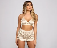 Sleek And Chic Satin Pajama Bralette