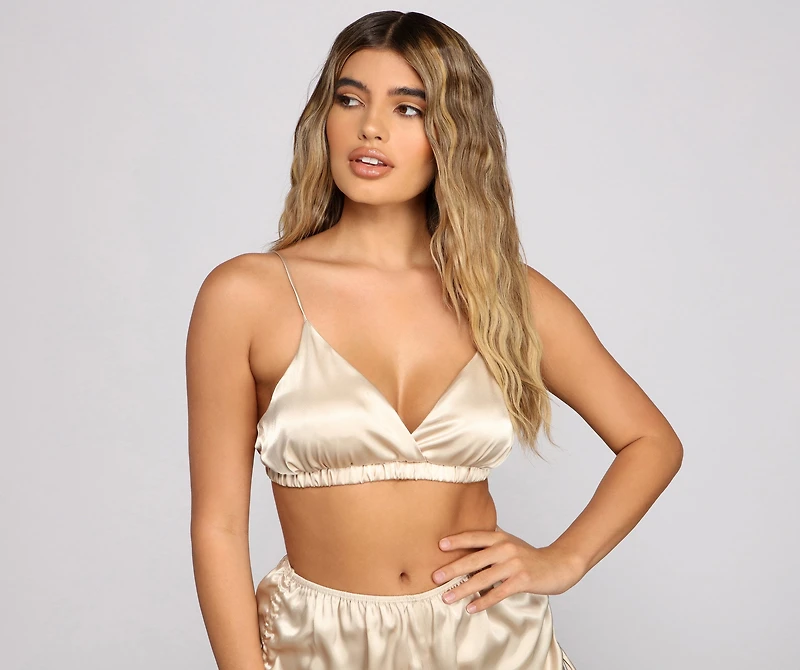Sleek And Chic Satin Pajama Bralette