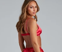 Sleek And Chic Satin Pajama Bralette