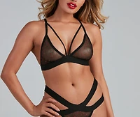 Lovestruck Glitter Mesh Bra And Panty Set