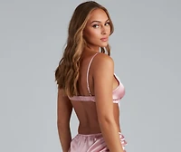 Sleek And Chic Satin Pajama Bralette