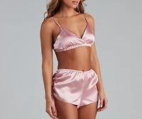 Sleek And Chic Satin Pajama Bralette