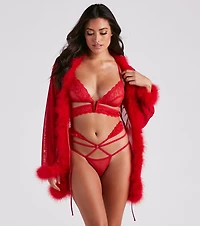 Edgy Display Lace Bra And Panty Set
