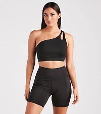 Elevated Staple One-Shoulder Tank Bra