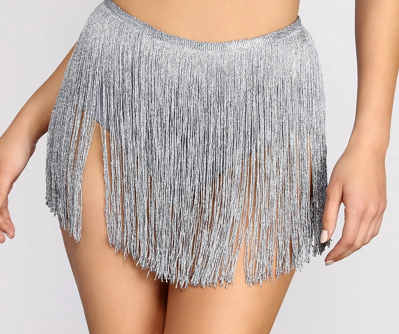 Don't Stop Now Metallic Fringe Briefs